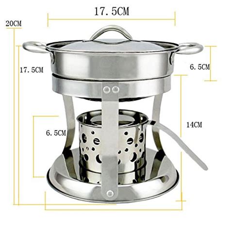 Stainless Steel Shabu Shabu Hot Pot With Alcohol Burner Lid Soup Bbq Bro