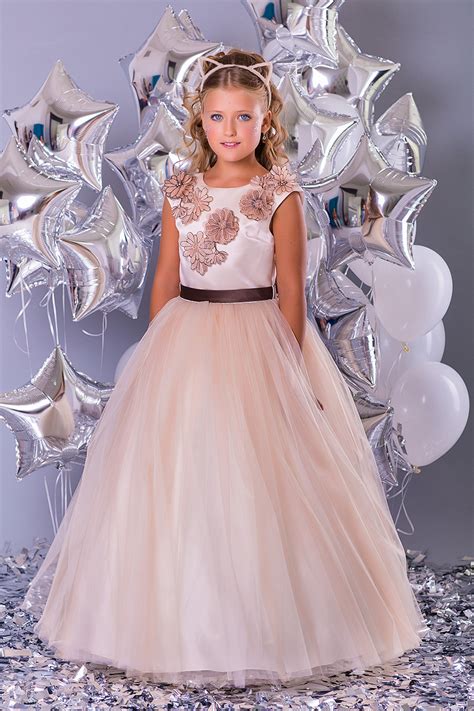 Купить длинное пышное детское платье с вышивкой Kicky | Купить детские ...