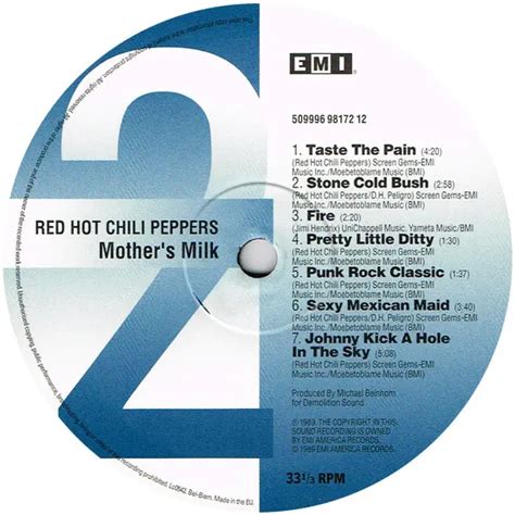 Red Hot Chili Peppers Mothers Milk Reissue Repress Lp Vinilin S Plok Tel S Vinilai