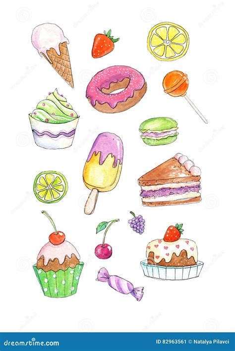 Illustration De Livre De Coloriage Des Desserts Et Des Bonbons