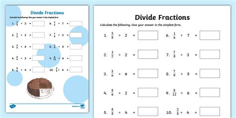 Dividing Fractions Examples