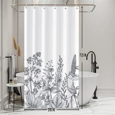 Petit Rideau De Douche Fleurs Décrochage Tissu De Rideau De Douche De