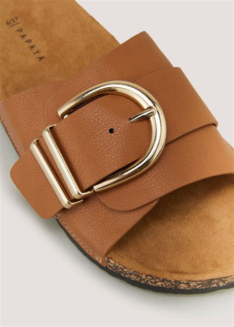 Tan Buckle Footbed Sandals Matalan