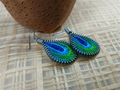 Update More Than Silk Thread Peacock Design Earrings Super Hot