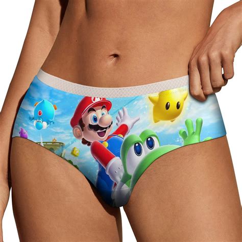 Super Mario Galaxy Women S Brief Sexy Breathable Elastic Bikini Hipster Panties Lady Lace