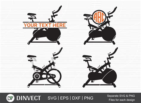 Spin Bike Svg Spin Bike Split Svg Spin Bike Monogram Bodybuilding