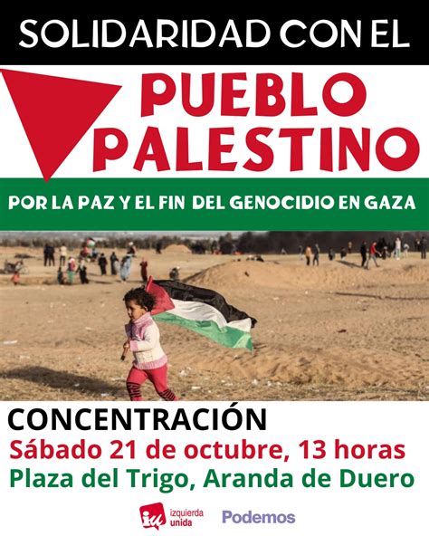 Concentración Solidaria por el Pueblo Palestino 21 OCTUBRE 2023