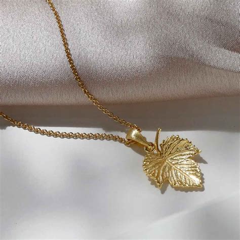 Gold Plated Sterling Silver Ivy Leaf Necklace Etsy Uk