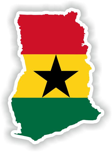 Ghana Map Sticker Flag For Laptop Book Fridge Guitar Etsy