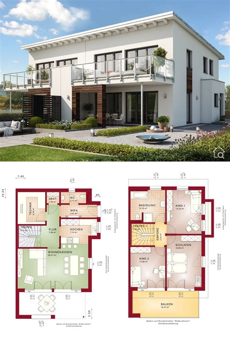 Modernes Doppelhaus Mit Zimmer Grundriss Pultdach Architektur