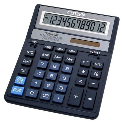 Калькулятор бухгалтерский Citizen SDC-888XBL темно-синий 12-разр ...