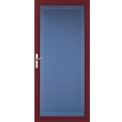 Pella Select Cranberry Full View Aluminum Storm Door Common 36 In X 81 In Actual 35 75 In X