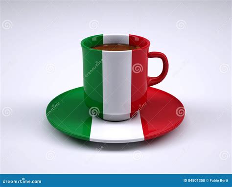 Coffee cup with Italy flag stock illustration. Illustration of heart ...