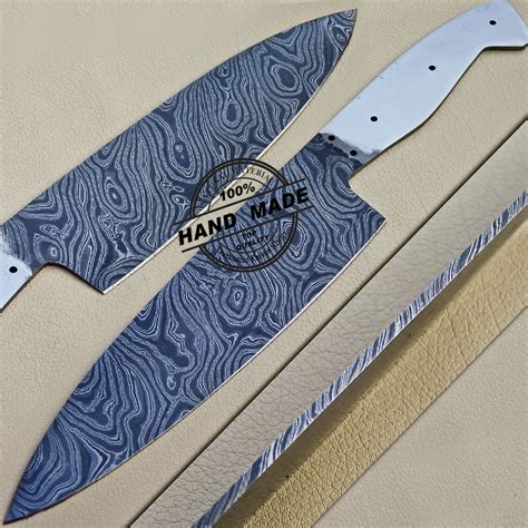 Damascus Kitchen Blank Blade Sell Handmade Damascus Steel