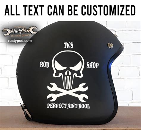 Personalized Hot Rod Skull Sticker Rustypod Store