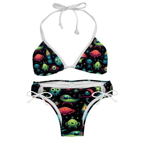 Alien Women S Swimwear Bikini Set With Detachable Sponge And Adjustable Strap Two Pack Beach