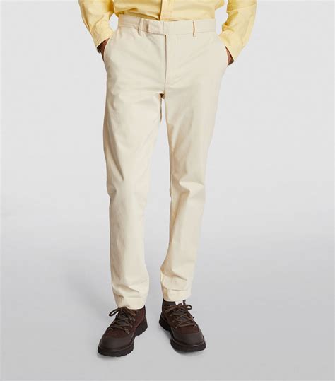 Mens Polo Ralph Lauren Ivory Stretch Cotton Twill Chinos Harrods UK