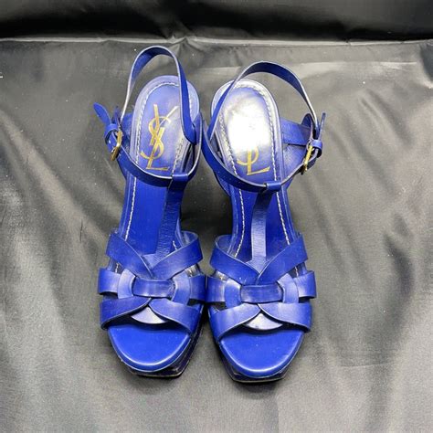 Ysl Tribute Patent Leather Platform Sandals Gem