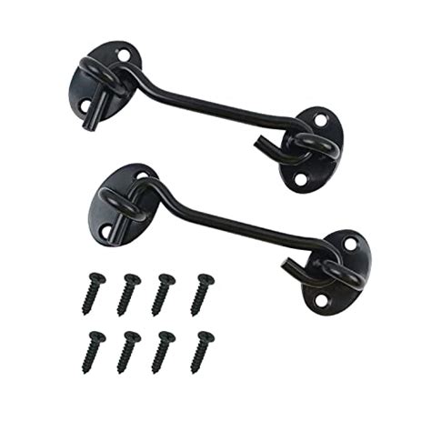 Proshopping 2pcs 4 Inch Stainless Steel Barn Door Hook And Eye Latch Black