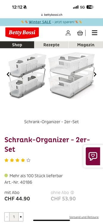 2x Set Schrank Organizer Betty Bossi Kaufen Auf Ricardo