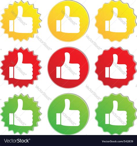 Thumb Up Stickers Royalty Free Vector Image Vectorstock