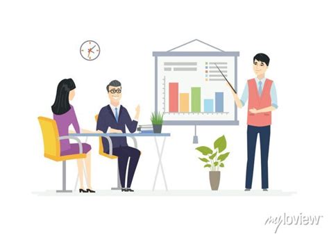 Business meeting - modern vector cartoon characters illustration ...