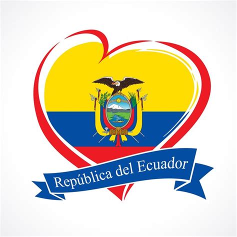 Bandeira do equador em forma de coração design criativo de camiseta