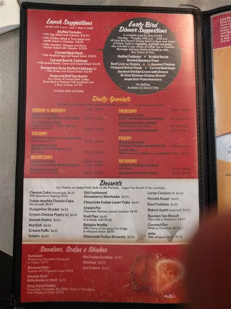 Menu at Corky and Lenny's restaurant, Beachwood, Chagrin Blvd