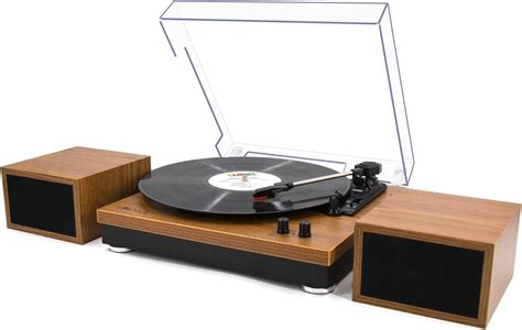 Lp No Record Player Bluetooth Vinyl Turntable With Stereo Bookshelf