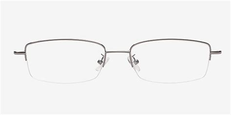 304 Rectangle Gunmetal Semi Rimless Eyeglasses Eyebuydirect