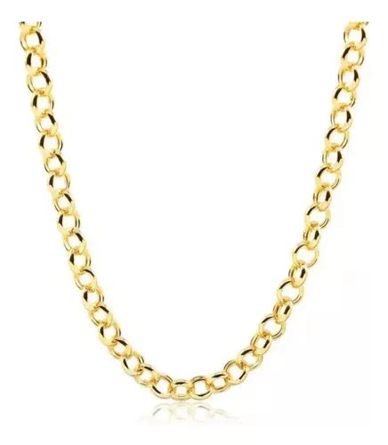 Corrente Feminina De Ouro 18k Elo Português 40cm 3 5mm Cor Amarelo