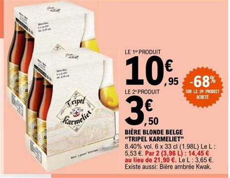 Promo Bi Re Blonde Belge Tripel Karmeliet Chez E Leclerc Icatalogue Fr