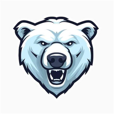 Polar bear head mascot logo design vector illustration on white ...