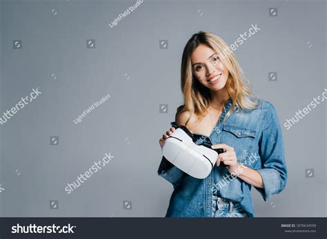 Sexy Woman Wearing Denim Shirt Naked Stock Photo Edit Now