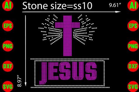 Jesus Rhinestone Templates Design Graphic By Creative Shop Creative