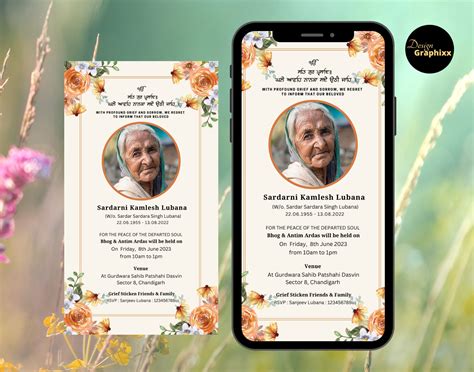 Indian Sikh Punjabi Funeral Program Death Announcement - Etsy UK