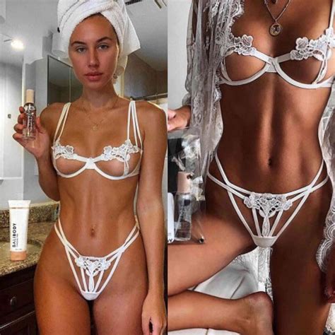 White Lace Lingerie Wedding Lingerie Bridal Rose Patterned Bra Panty Set Boudoir Lingerie Set