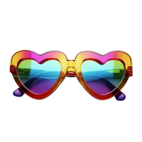 Heart Shaped Sunglasses With Rainbow Gradient 47591683 Png