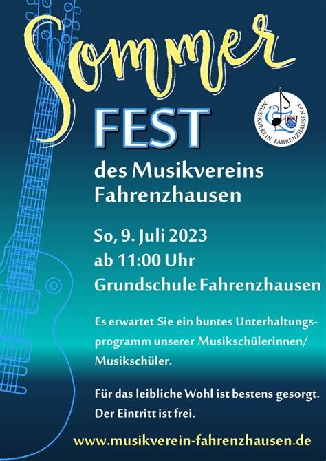 Plakat Musikfestival Musikverein Fahrenzhausen