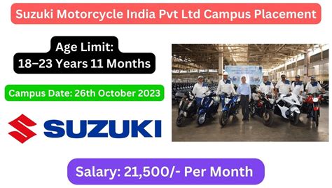 Suzuki Motorcycle India Pvt Ltd Campus Placement 2023 ITI Campus