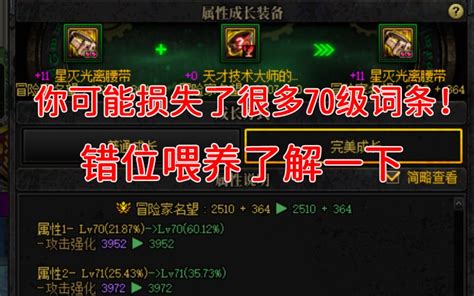 DNF你可能损失了很多70级词条这几种错位喂养了解一下 哔哩哔哩