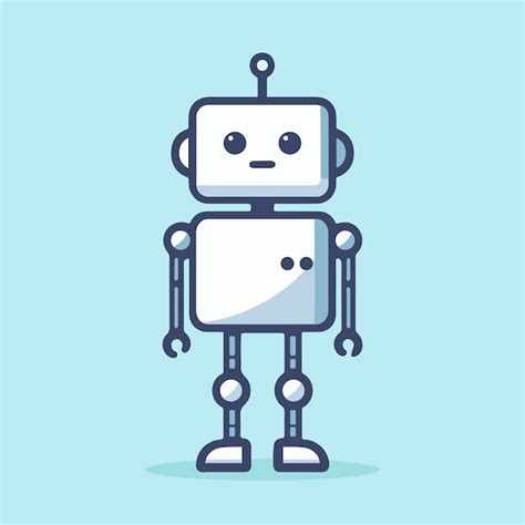 Premium Vector | 2d robot standing con element editable concept ...