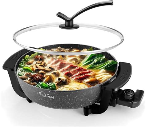 Amazon Food Party Electric Hot Pot Skillet Hotpot Pot Electric Cooker Shabu Shabu Pot 110V