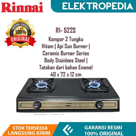 Jual Rinnai Kompor Gas 2 Tungku Ri 522s Batik Shopee Indonesia