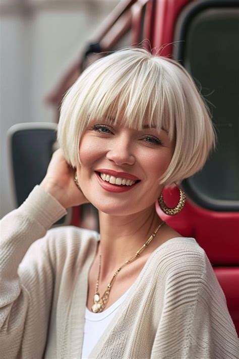 Bubikopf mit Pony und 56 weitere bezaubernde Styles für kurze blonde Haare Short white hair
