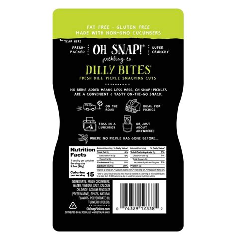 Oh Snap Pickling Co Dilly Bites Fresh Dill Pickle Snacking Cuts 35