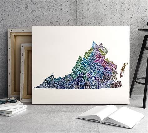 Virginia map canvas print Gallery wrapped canvas print of my | Etsy