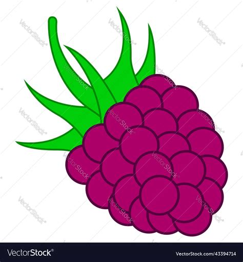 Wild Raspberry Fruit Icon Flat Graphic Design Vector Image