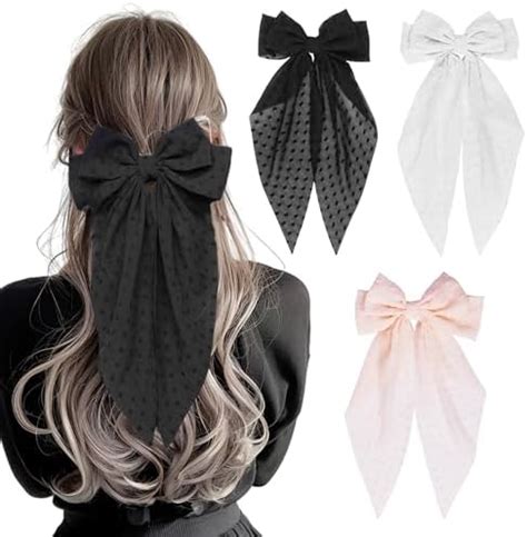 Amazon Atoden White Hair Bows For Women Girls Pcs Silky Satin