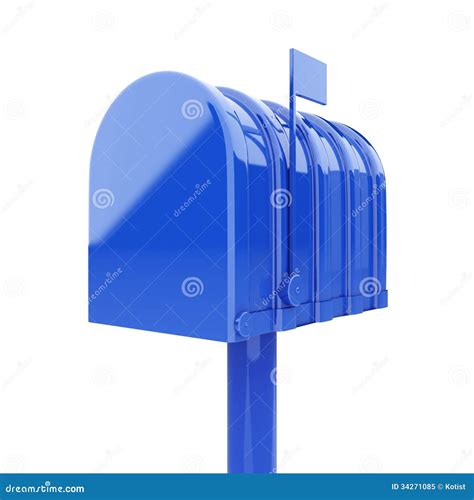 Blue mailbox isolated stock illustration. Illustration of color - 34271085